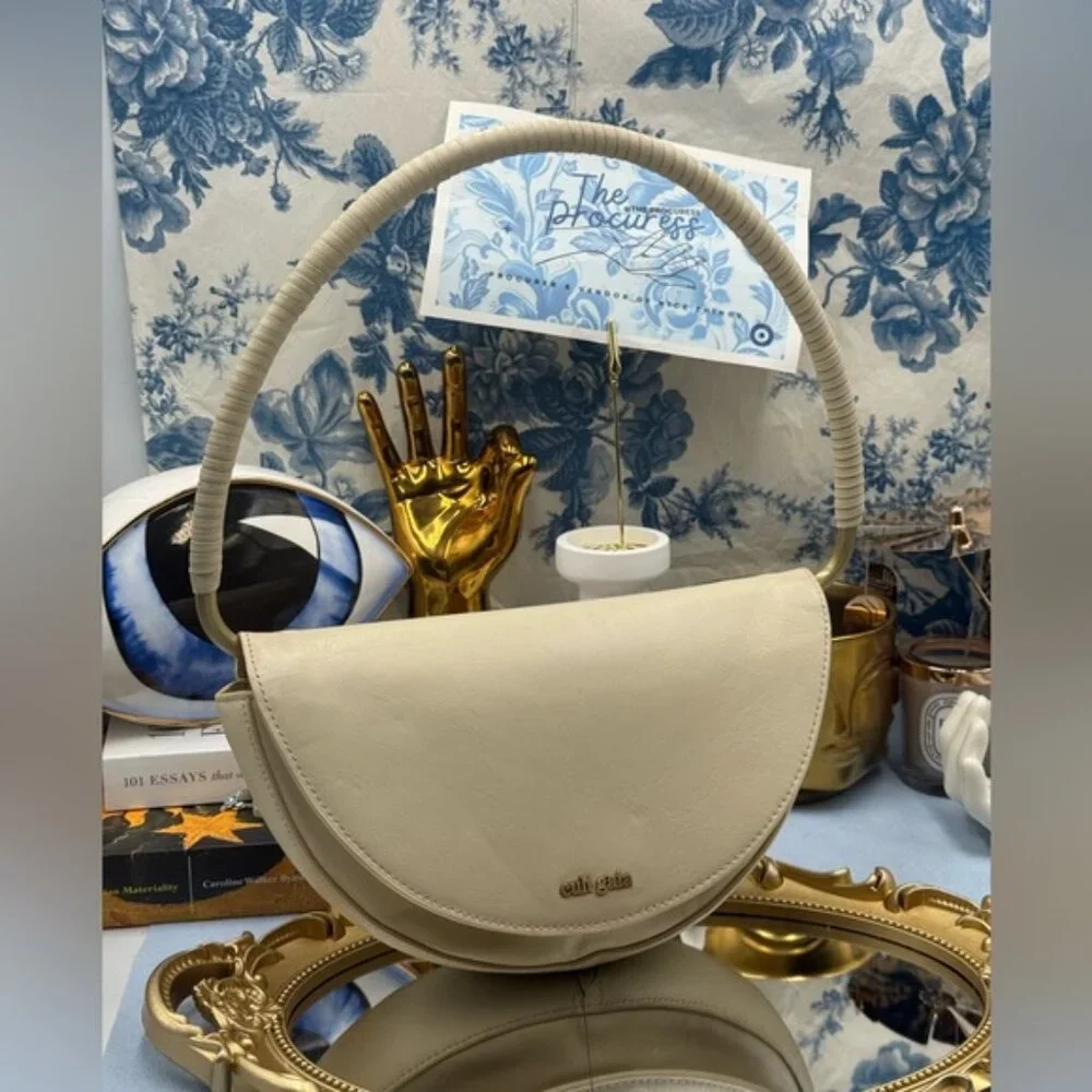 🆕 CULT GAIA 🧿 NWOT Ryka Sculptural Shoulder Bag, Off White Leather